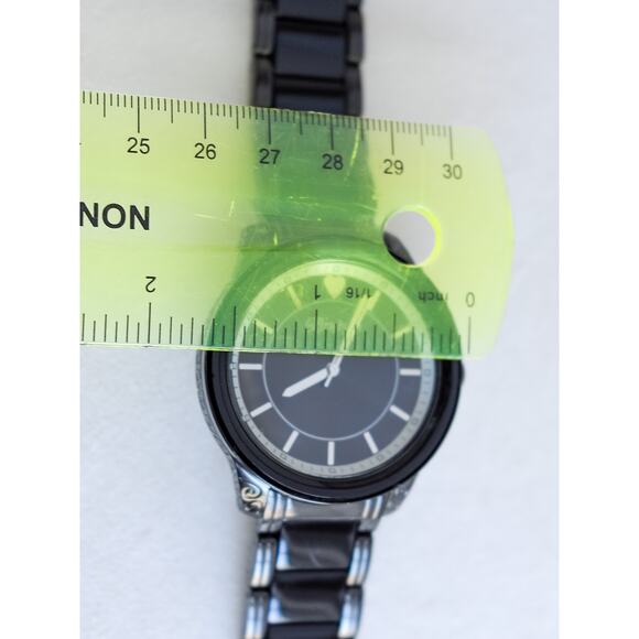 Brighton Carpinteria Watch Dark Bronze Black Acrylic Chunky Retired Quartz 7.5" - Picture 11 of 12